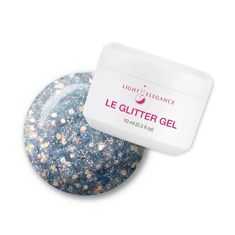 Light Elegance Radiant glittergel 10 ml sølv opal
