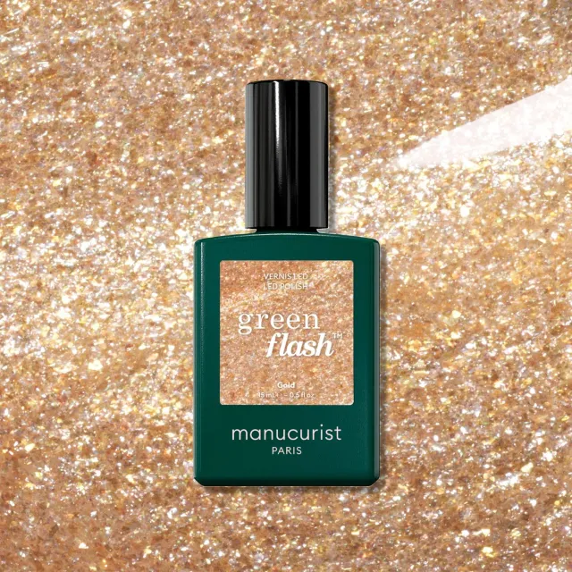 Manucurist Green Flash Gold gellakk glitter gull