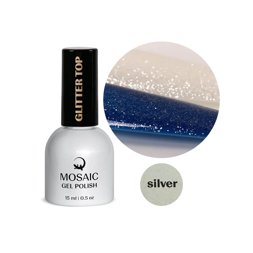 SPARK Glitter Top SILVER toppgel 15 ml TPO-fri