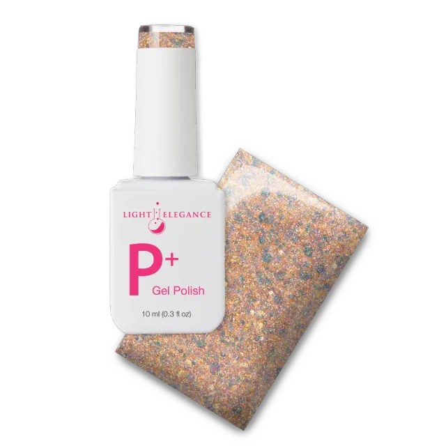 Light Elegance P+ Sandy Bottoms glitter gellakk 10 ml fersken