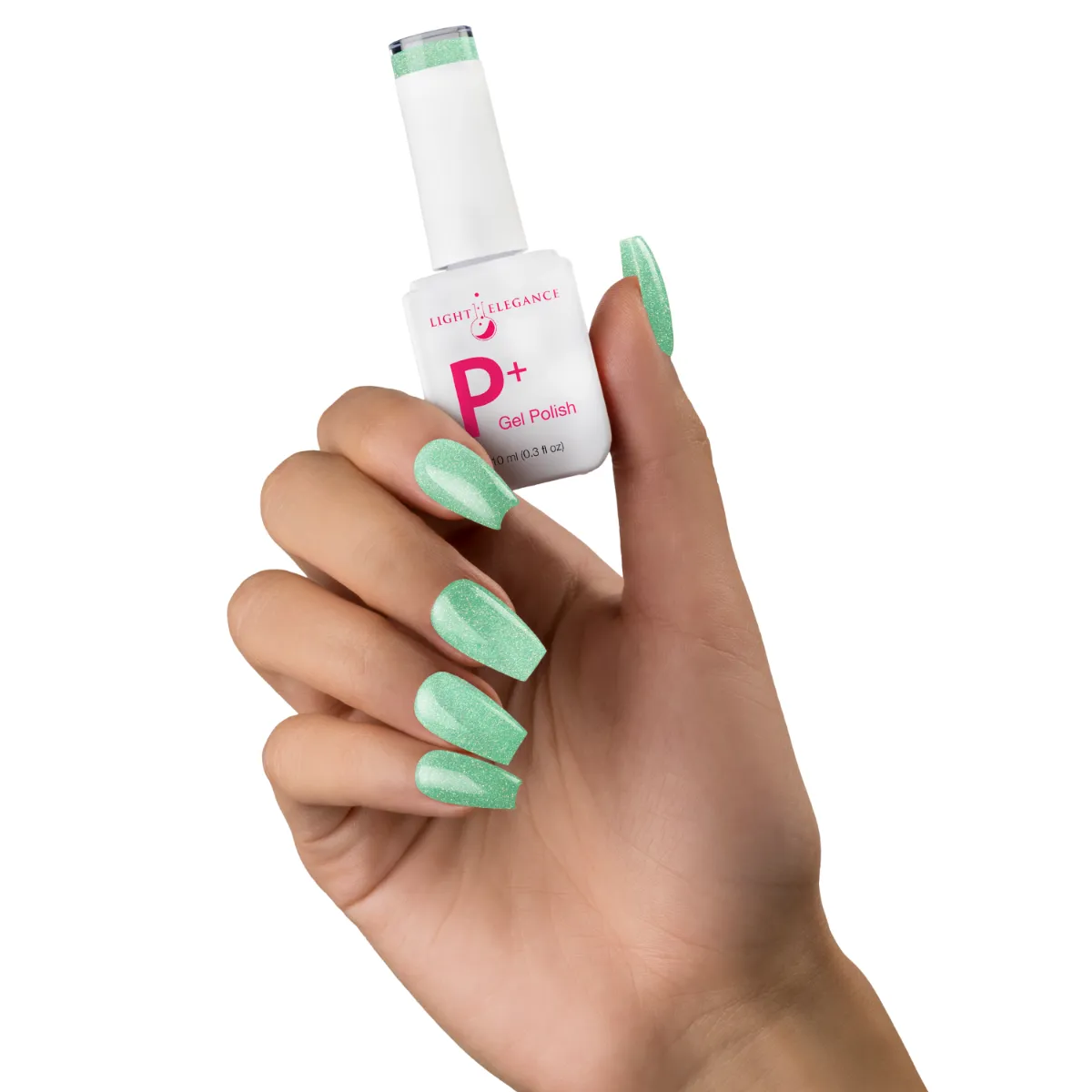 Light Elegance P+ Six Impossible Things gellakk 10 ml grønn glitter