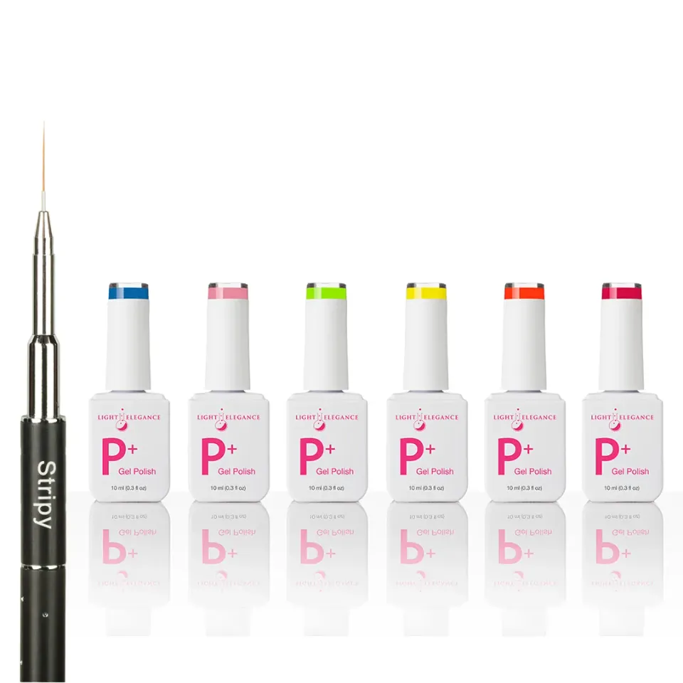 Light Elegance P+ Happy Vibes gellakk sett 10 ml med pensel