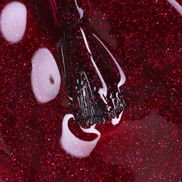 The Gel Collection 755 Cherry Glitz gel polish rød glitter