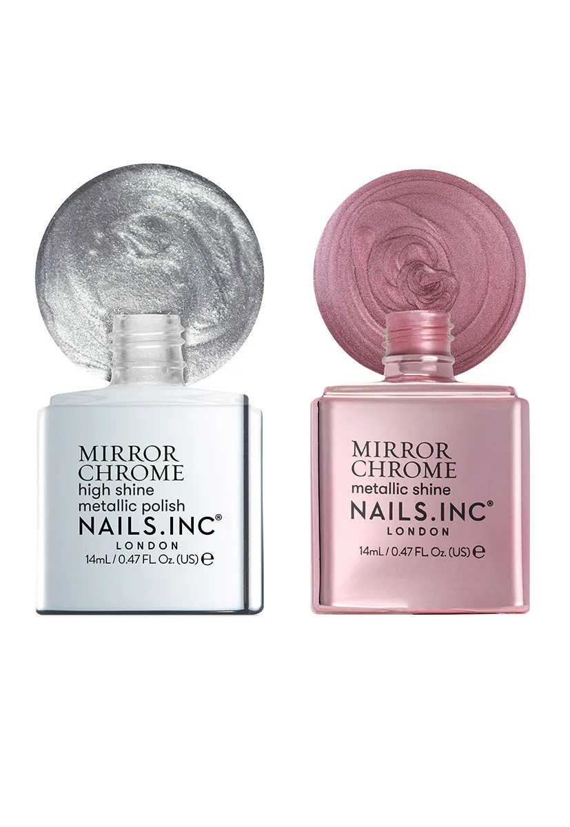 Nails Inc Mirror Chrome Duo neglelakksett kromglans