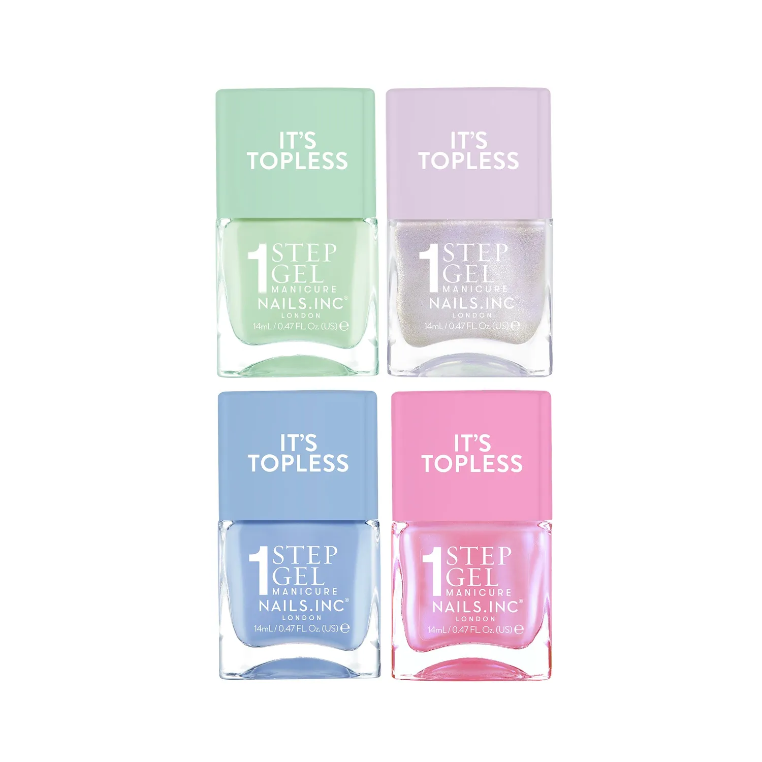 Nails Inc It’s Topless neglelakk 4-pk hurtigtørkende