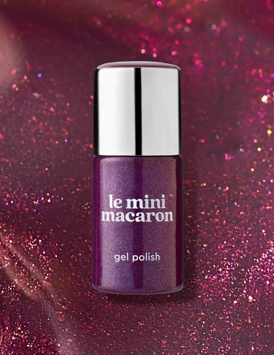 Le Mini Macaron Dark Plum gellakk 8,5 ml lilla shimmer