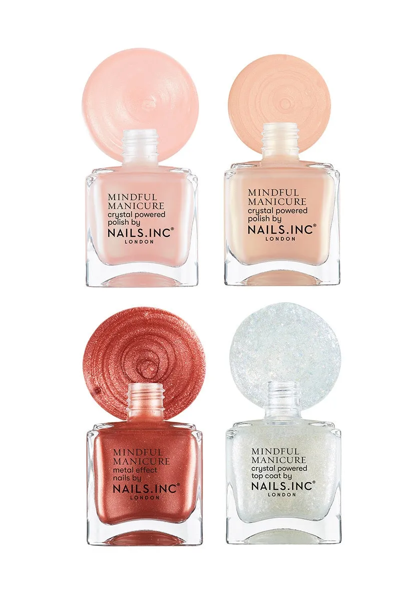Nails Inc Mindful Manicure neglelakk sett 4-pakn nude