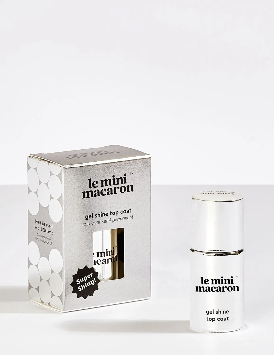 Le Mini Macaron Shine Topcoat overlakk 8,5 ml blank