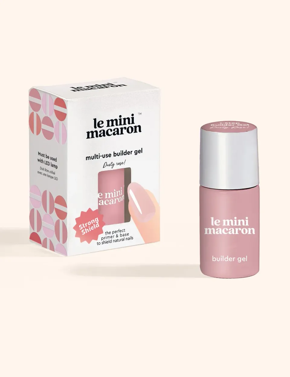 Le Mini Macaron Builder Gel Dusty Rose byggelakk 8,5 ml