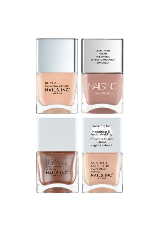 Nails Inc London Nude Negotiables neglelakksett 4 stk creme nude