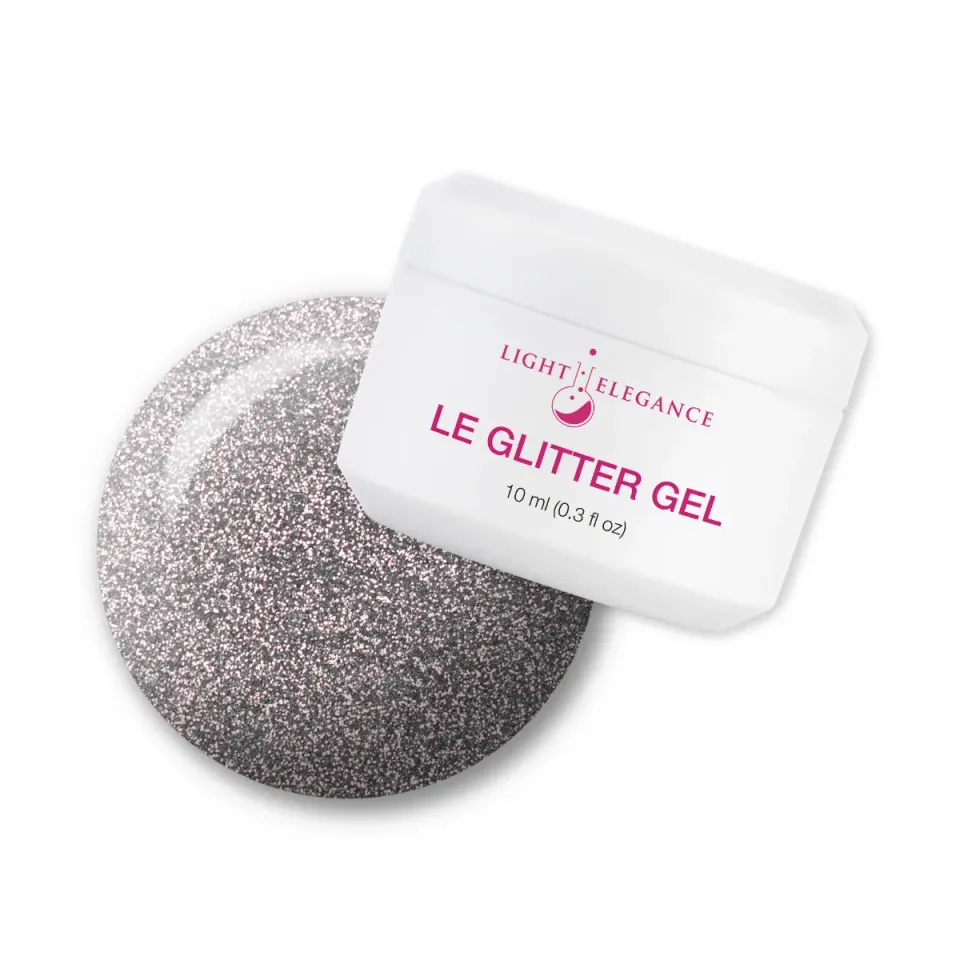Light Elegance Silver Sparkle glitter gel 10 ml sølv dekkende